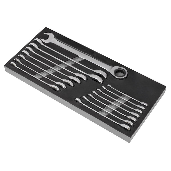 Sealey Combination Ratchet Spanner Set 15pc Metric S01247 Sealey - Dynamic Drive