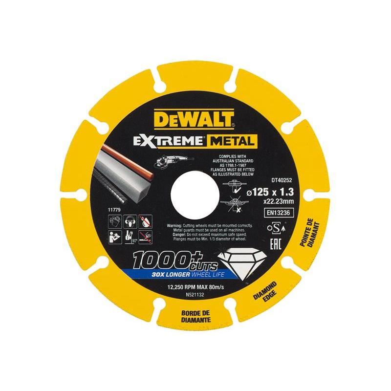 Dewalt DT40252 Extreme Diamond Metal Cutting Disc 125 x 22.23 x 1.3mm Dewalt - Dynamic Drive