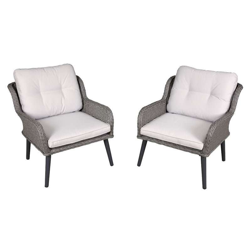 Dellonda Buxton Rattan Wicker Outdoor Chair Set 2pc DG79 Dellonda - Dynamic Drive