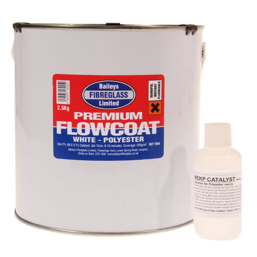 Baileys Fibreglass Flowcoat / Topcoat Brilliant White 2 5kg for Long Lasting Baileys - Dynamic Drive