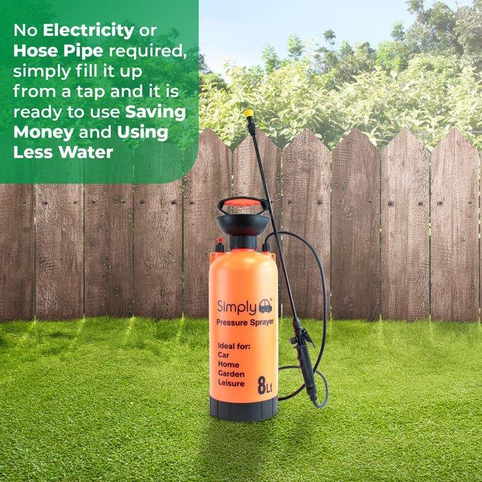 8L Portable Pressure Washer – Hand Pump Action Garden Power Sprayer Water Manual Simply - Dynamic Drive