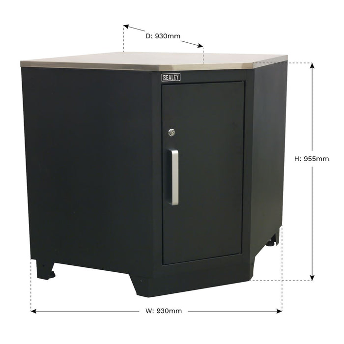 Sealey Modular Corner Floor Cabinet 930mm Heavy-Duty APMS15 Sealey - Dynamic Drive