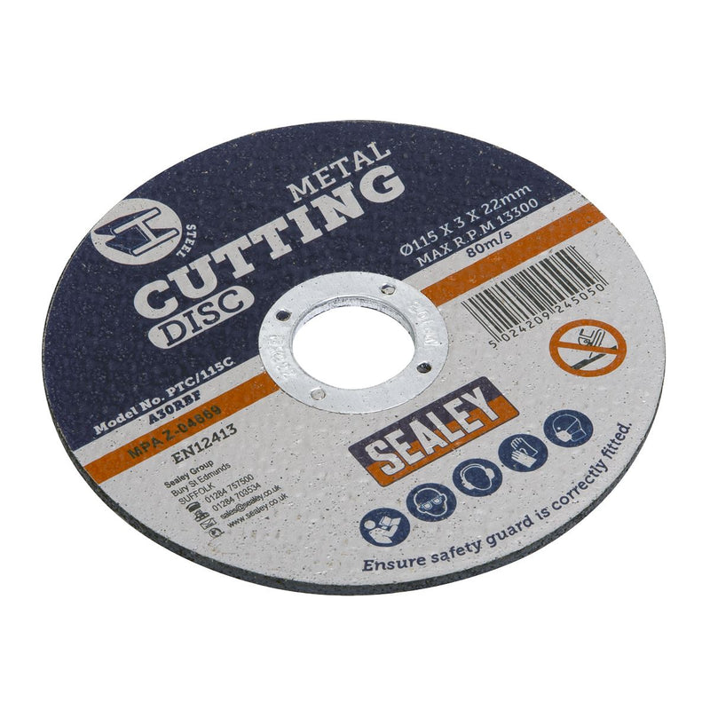 Sealey Cutting Disc115 x 3mm 22mm Bore PTC/115C Sealey - Dynamic Drive