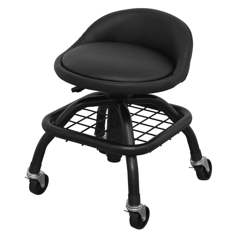 Sealey Creeper Stool Pneumatic with Adjustable Height Swivel Seat & Back Rest Sealey - Dynamic Drive