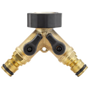 Draper Brass Double Tap Connector with Flow Control, 3/4" 36228 Draper - Dynamic Drive