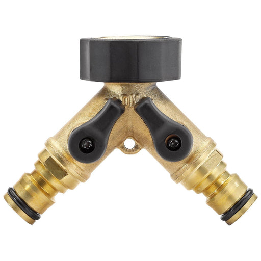 Draper Brass Double Tap Connector with Flow Control, 3/4" 36228 Draper - Dynamic Drive