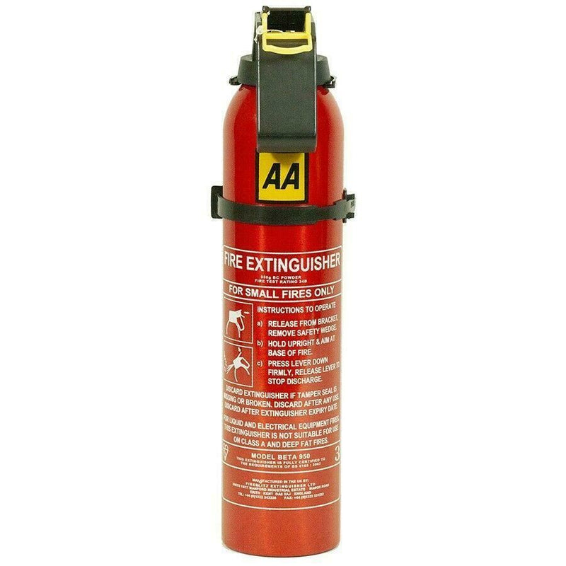AA Fire Extinguisher Powder Compact Portable Car Home Caravan + Bracket 950g AA - Dynamic Drive