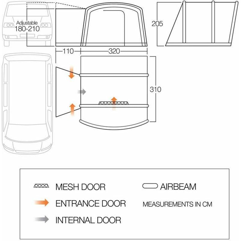 Vango Cove Air TC Low Drive Away Awning (180 - 210cm) Campervan Vango - Dynamic Drive