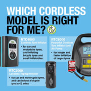 Ring Automotive RTC4000 cordless tyre inflator air compressor car pump. Recharge Ring Automotive - Dynamic Drive