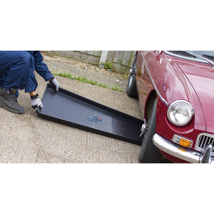 Sealey Plastic 25L Low Profile Drip Tray 1100 x 550 x 50mm Garage Fuel Pan Pits Sealey  - Dynamic Drive