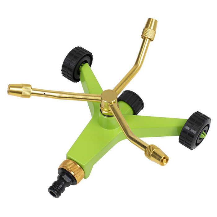 Sealey 3-Arm Brass Sprinkler with Metal Wheeled Base JS2032 Sealey - Dynamic Drive