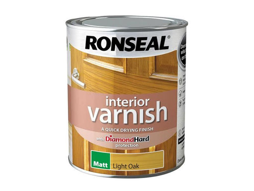 Ronseal Interior Varnish Quick Dry Matt Light Oak 750ml Ronseal - Dynamic Drive