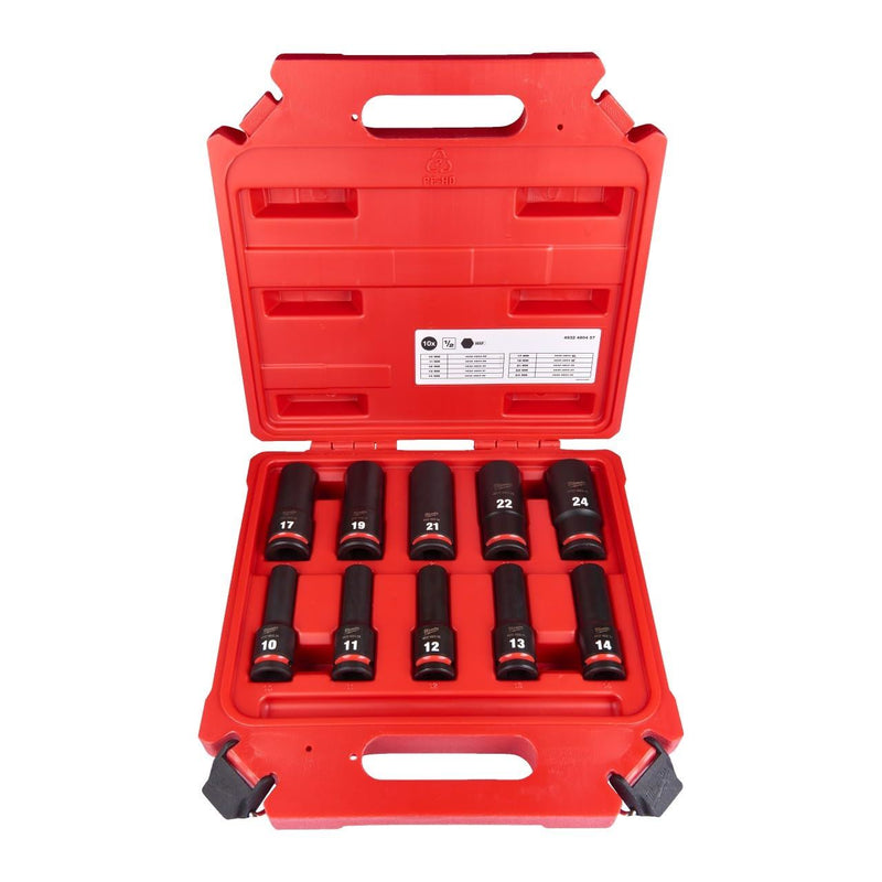 Milwaukee 1/2Dr Impact Socket Dp 10 To 24mm 10P 4932480457 Milwaukee - Dynamic Drive