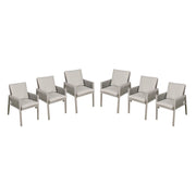Dellonda Set of 6 Fusion Garden/Patio Dining Chairs with Armrests - Light Grey Dellonda  - Dynamic Drive