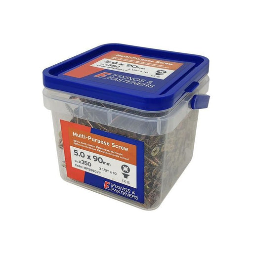 Forgefix Multi-Purpose Pozi Compatible Screw CSK ST ZYP 5.0 x 90mm Tub 350 ForgeFix - Dynamic Drive