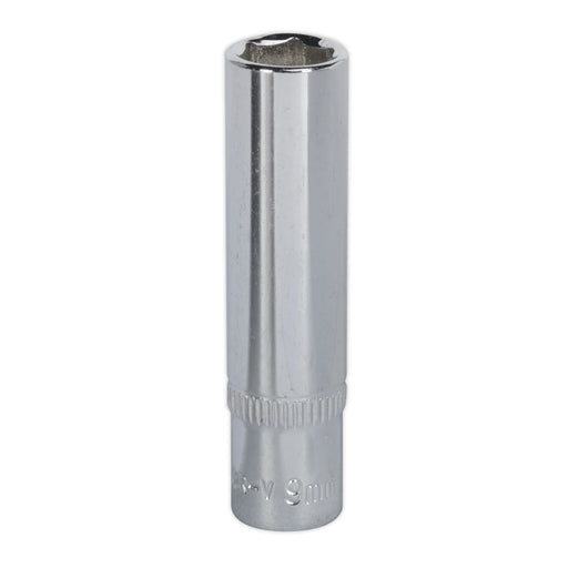 Sealey WallDrive Socket 9mm Deep 1/4"Sq Drive Fully Polished SP1409D Sealey - Dynamic Drive