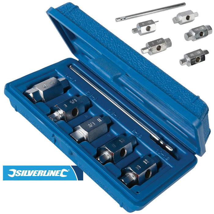 Silverline Oil Drain Plug Key Set 6pc Double Ended Sump Gearbox Hex Square Silverline  - Dynamic Drive