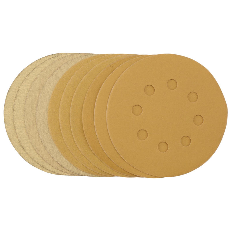 Draper Gold Sanding Discs with Hook & Loop, 125mm, Assorted Grit - 120G, 180G, 2 Draper - Dynamic Drive