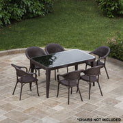 Dellonda Dining Tables with Tempered Glass Top 150 x 90 x 76cm - Dark Brown Dellonda - Dynamic Drive