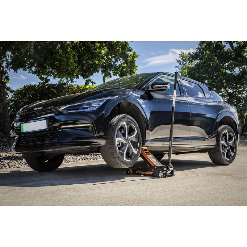 Premier Low Profile Trolley Jack with Rocket Lift 4 Tonne - Orange Sealey Premier - Dynamic Drive