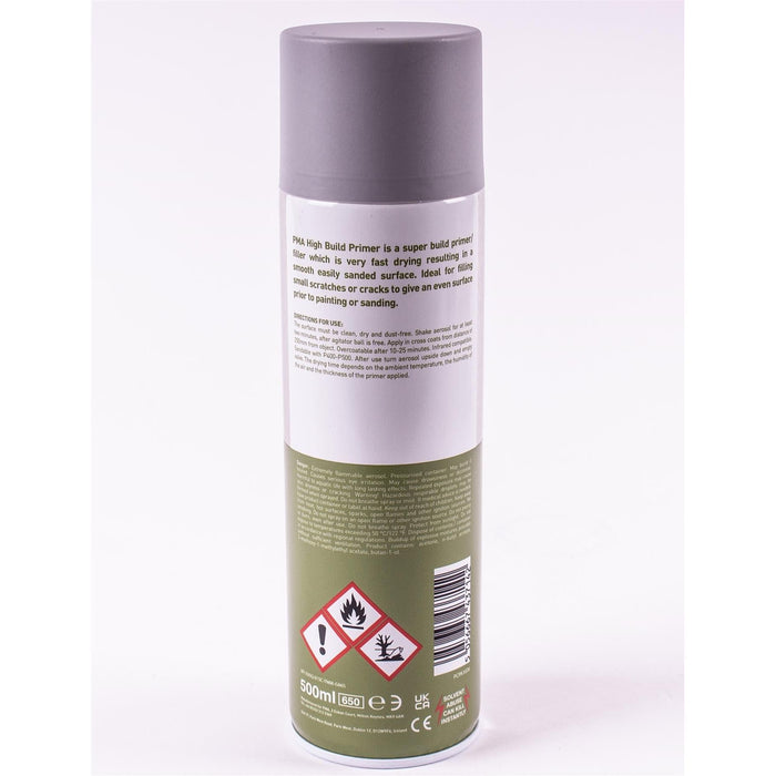 High Build Primer - 500ml Spray On Paint - Autotek Grey Aerosol High Coverage Town Tools - Dynamic Drive