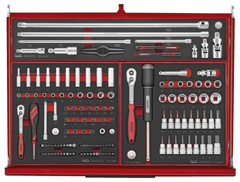 Teng Tools 26" PRO35™ stack FOAM tool kit 418 pieces red Town Tools - Dynamic Drive