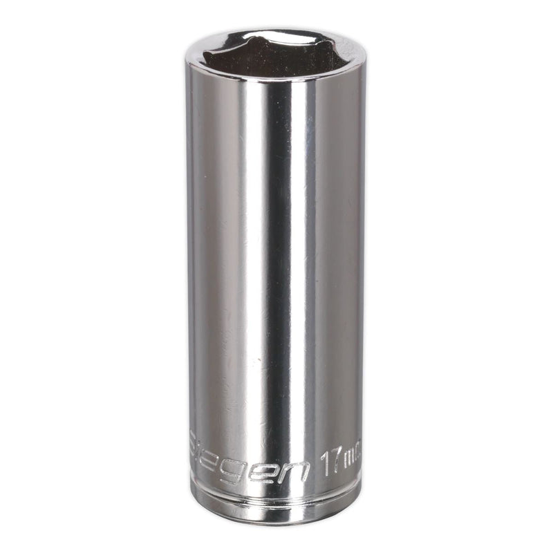 Sealey WallDrive Socket 17mm Deep 3/8"Sq Drive S0595 Siegen by Sealey - Dynamic Drive