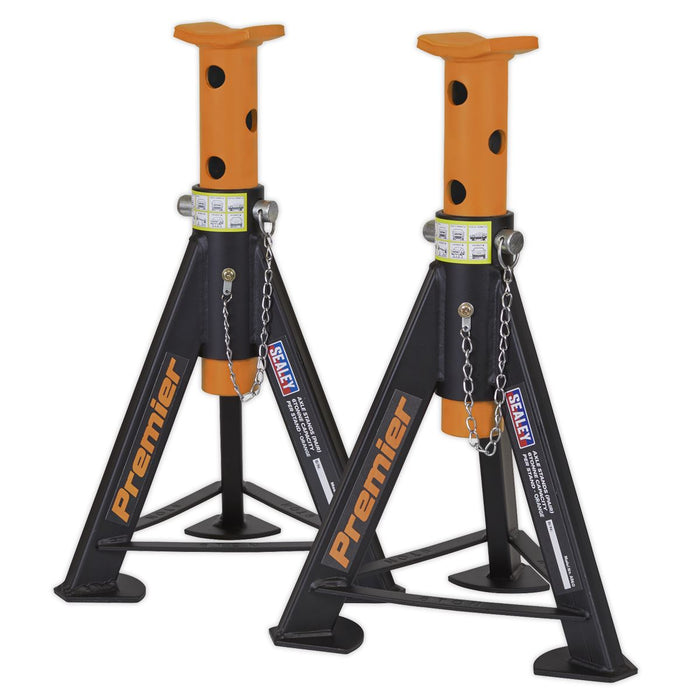 Sealey Axle Stands (Pair) 6tonne Capacity per Stand - Orange AS6O Sealey  - Dynamic Drive