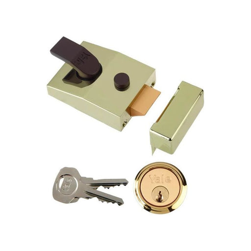 Yale Locks P89 Deadlock Nightlatch 60mm Backset Brasslux Finish Visi Yale Locks - Dynamic Drive