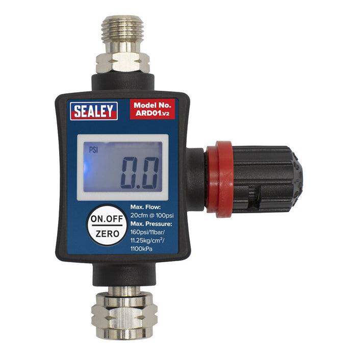 Sealey On-Gun Digital Pressure Regulator/Gauge ARD01 Sealey - Dynamic Drive