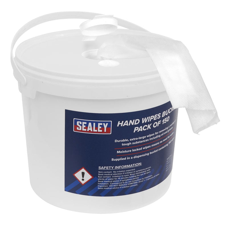 Sealey Hand Wipes Bucket Pack of 150 SCW3 Sealey - Dynamic Drive