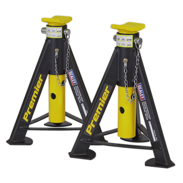 Sealey Axle Stands (Pair) 6tonne Capacity per Stand - Yellow AS6Y Sealey  - Dynamic Drive