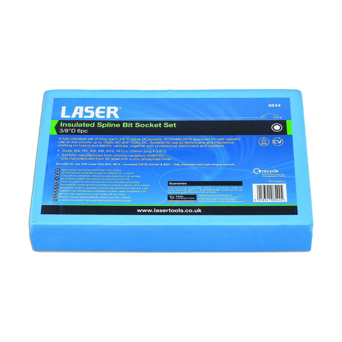 Laser Insulated Spline Bit Socket Set 3/8"D 6pc 8544 Laser - Dynamic Drive