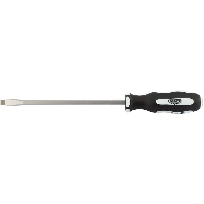 Draper 'Pound Thru' Plain Slot Soft Grip Screwdriver, 8 x 200mm 35184 Draper - Dynamic Drive