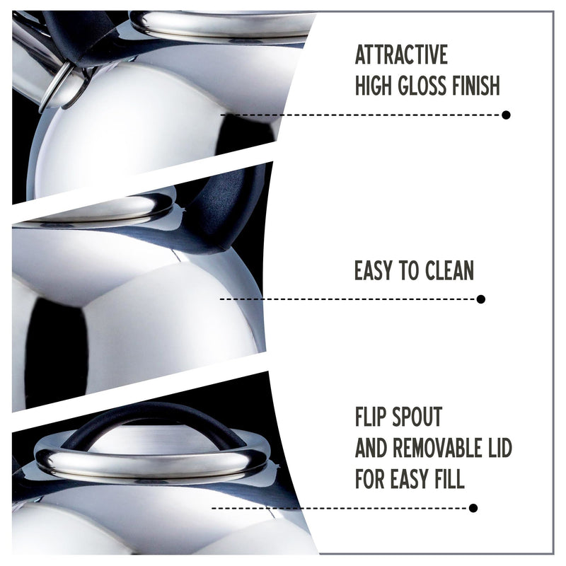 MDS1203 Liberty Silver 2.5 Litre Whistling Kettle CW-T056-B1S Liberty Leisure UK - Dynamic Drive