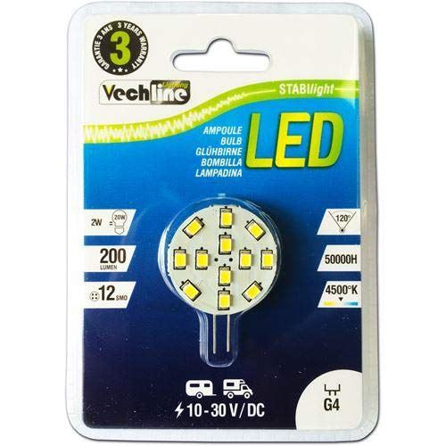 Vechline Led G4 Lateral Pin 12Smd 2W Bulb A0001141 Vechline - Dynamic Drive