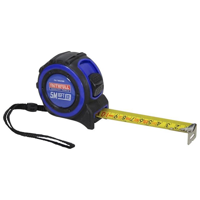 Faithfull Trade Tape Measure 5m/16ft (Width 25mm) Faithfull - Dynamic Drive