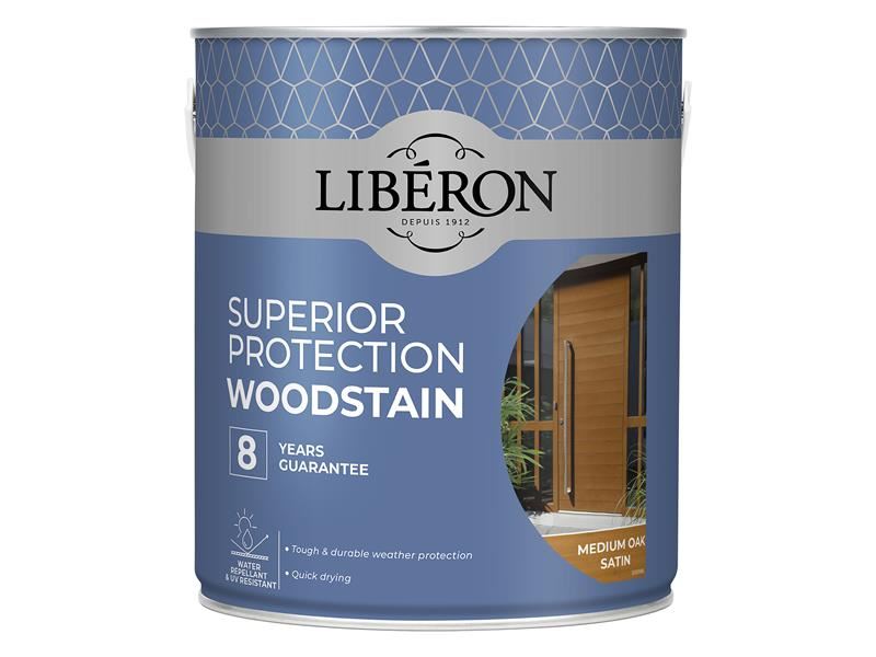 Liberon Superior Protection 8 Year Woodstain Medium Oak Satin 2.5 litre Liberon - Dynamic Drive