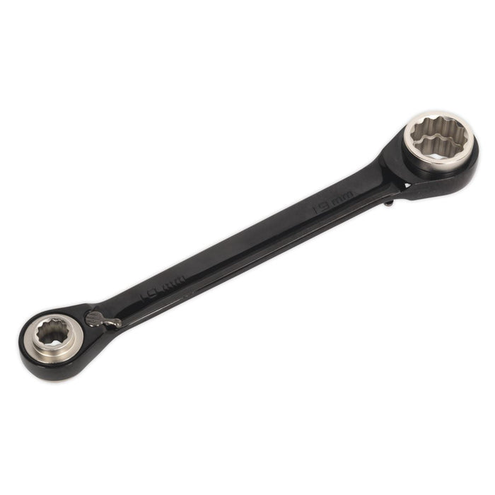 Sealey Ratchet Ring Spanner 4-in-1 Reversible Metric AK7979 Sealey - Dynamic Drive