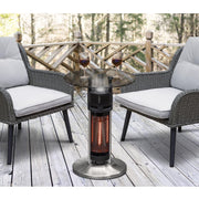 Dellonda Bistro Table with 1200W Heater - Black/Stainless Steel Dellonda - Dynamic Drive