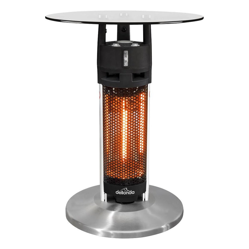 Dellonda Bistro Table with 1200W Heater - Black/Stainless Steel Dellonda - Dynamic Drive