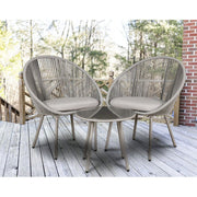 Dellonda Como 3 Piece Steel Bistro Set with Tempered Glass Top Dellonda - Dynamic Drive
