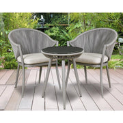 Dellonda Echo 3 Piece Balcony Set with Tempered Glass Top Dellonda - Dynamic Drive