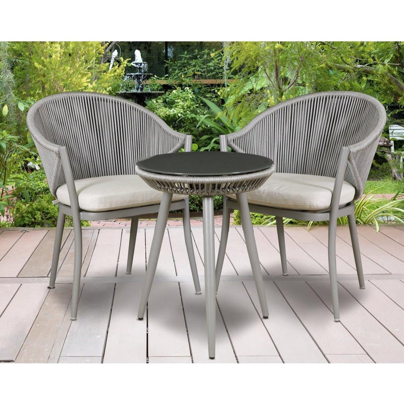 Dellonda Echo 3 Piece Balcony Set with Tempered Glass Top Dellonda - Dynamic Drive