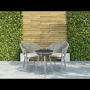 Dellonda Echo 3 Piece Balcony Set with Tempered Glass Top Dellonda - Dynamic Drive