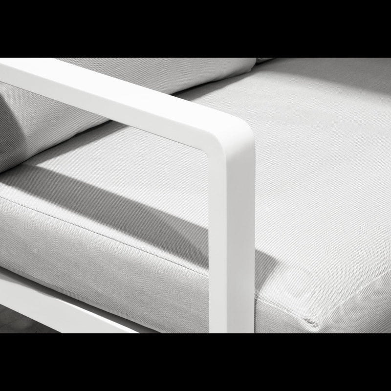 Dellonda Kyoto White 3 Piece Outdoor Garden Corner Sofa & Coffee Table Set Dellonda - Dynamic Drive