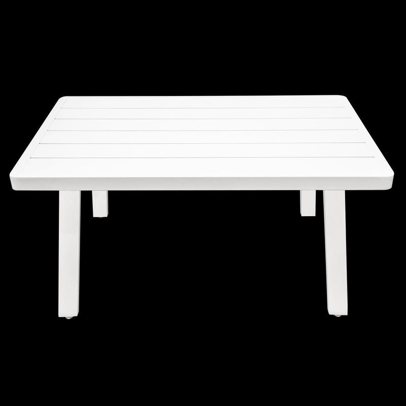 Dellonda Kyoto White 3 Piece Outdoor Garden Corner Sofa & Coffee Table Set Dellonda - Dynamic Drive