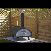 Dellonda Portable Wood-Fired 14" Pizza Oven and Smoking Oven Black/Stainless Steel Dellonda - Dynamic Drive