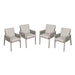 Dellonda Set of 4 Fusion Garden/Patio Aluminium Dining Chairs with Armrests - Light Grey Dellonda - Dynamic Drive