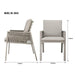 Dellonda Set of 4 Fusion Garden/Patio Aluminium Dining Chairs with Armrests - Light Grey Dellonda - Dynamic Drive